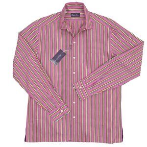 NEW $495 Ralph Lauren Purple Label Shirt!  Purplish Pink With Colorful Stripes